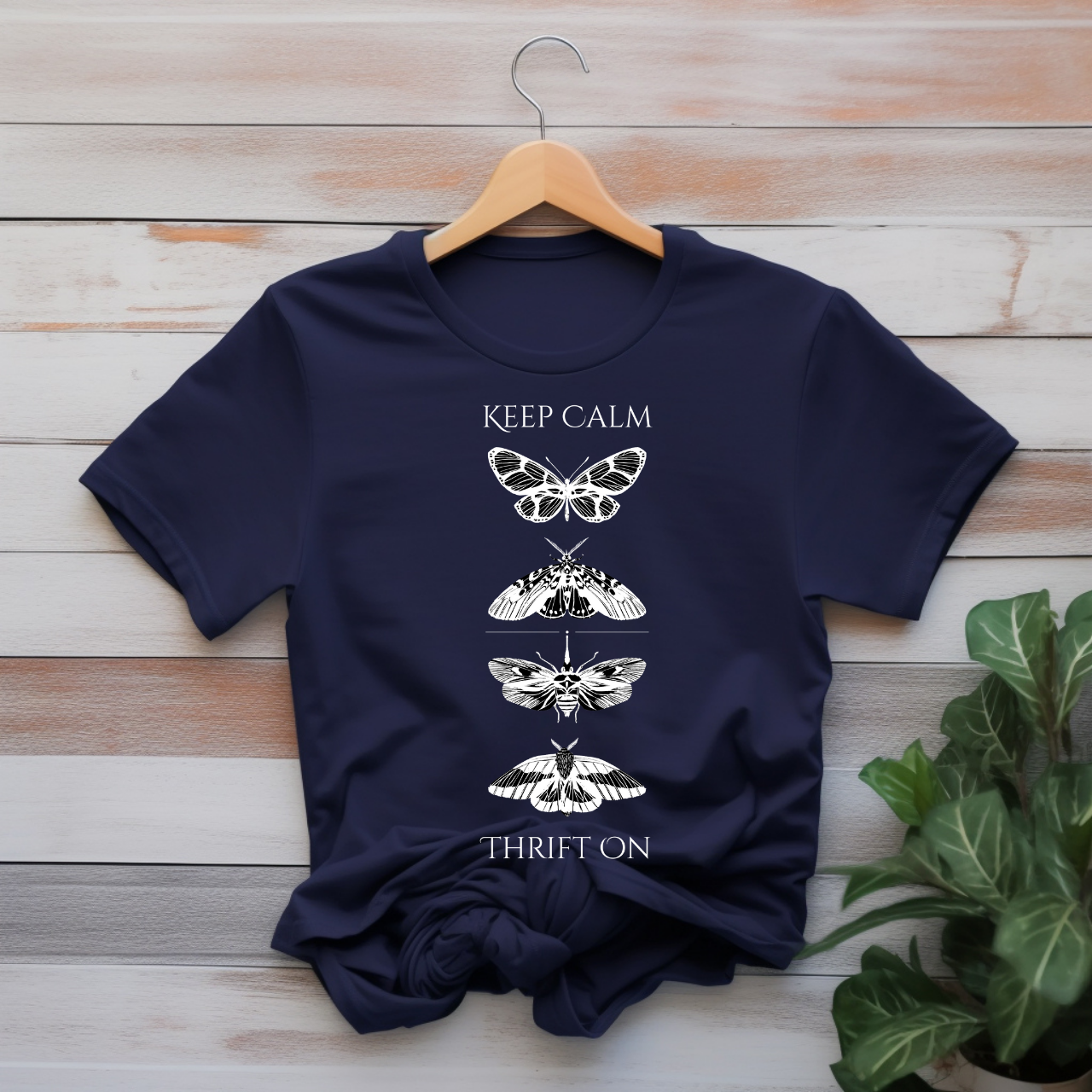 "Keep calm, thrift on" T-shirt