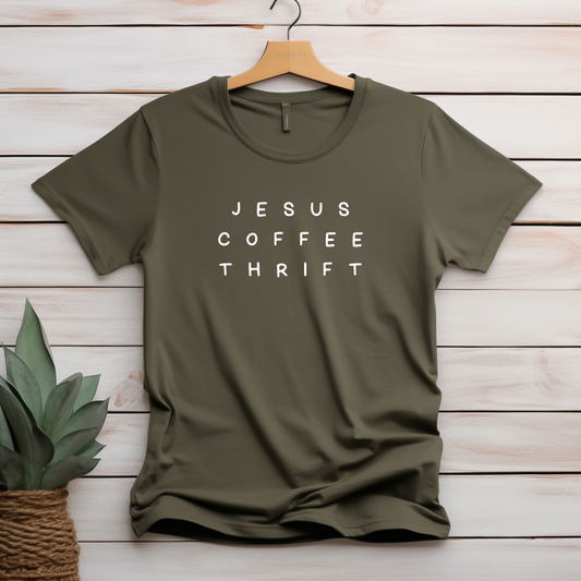 "Jesus Coffee Thrift" T-shirt
