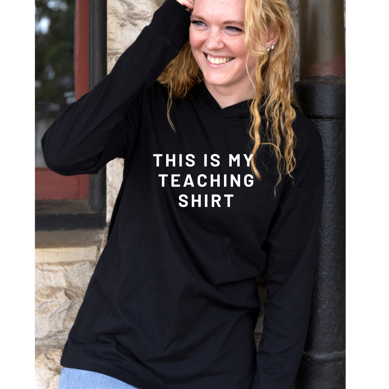 "This Is My Teaching Shirt" Long Sleeve Hoodie