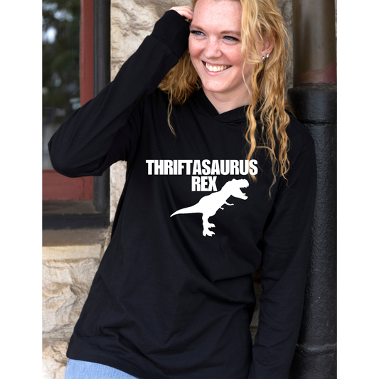 Thriftasaurus Rex" Long Sleeve Hoodie