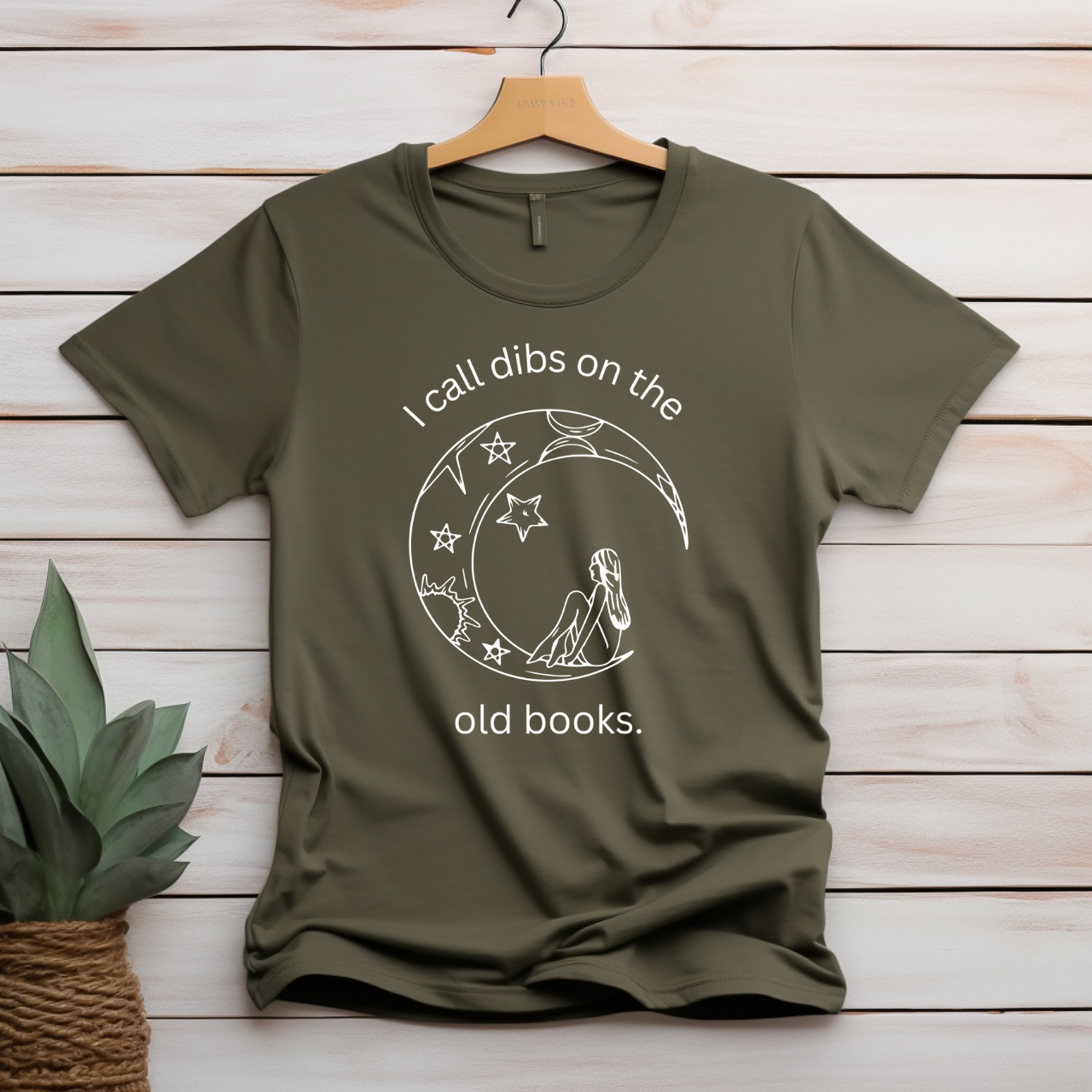 "I call dibs on the old books" T-shirt